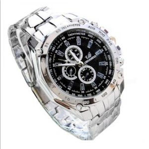 Mens Quartz Stainless Steel Watch, NEW